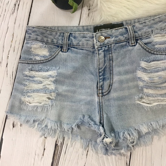 BOGO 1/2 OFF | Destroyed CutOff Denim Shorts EUC - Picture 6 of 6